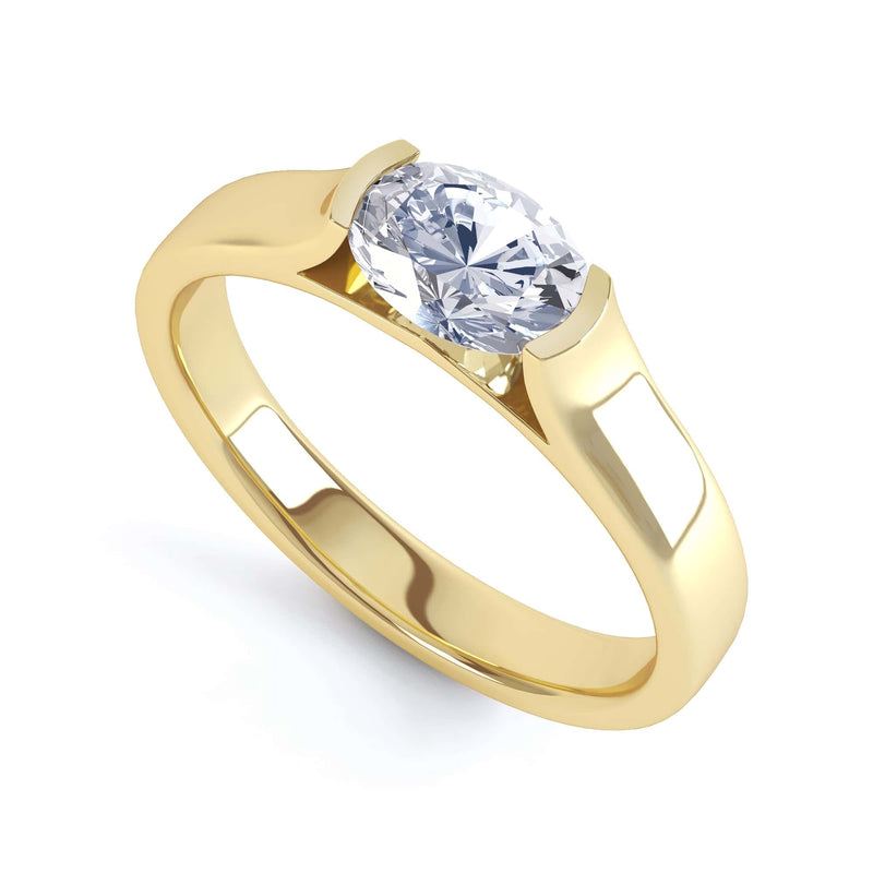 Oval Cut Centre Stone, Tension set , Diamond Engagement Ring