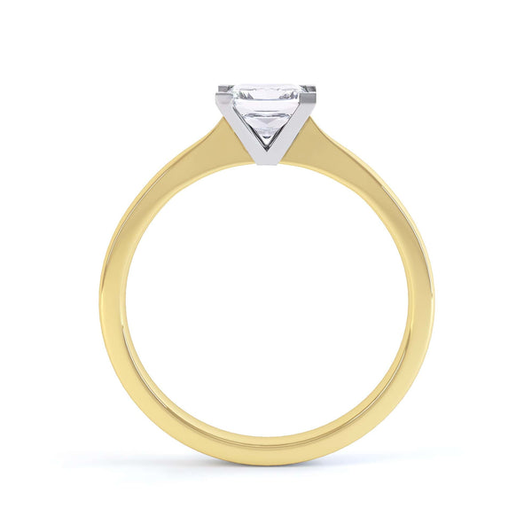 Princess Cut Centre Stone, 4 V claw, Diamond Engagement Ring