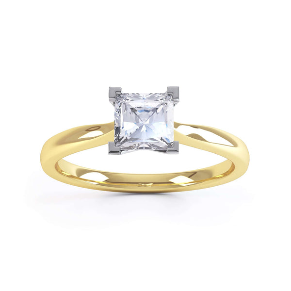 Princess Cut Centre Stone, 4 V claw, Diamond Engagement Ring