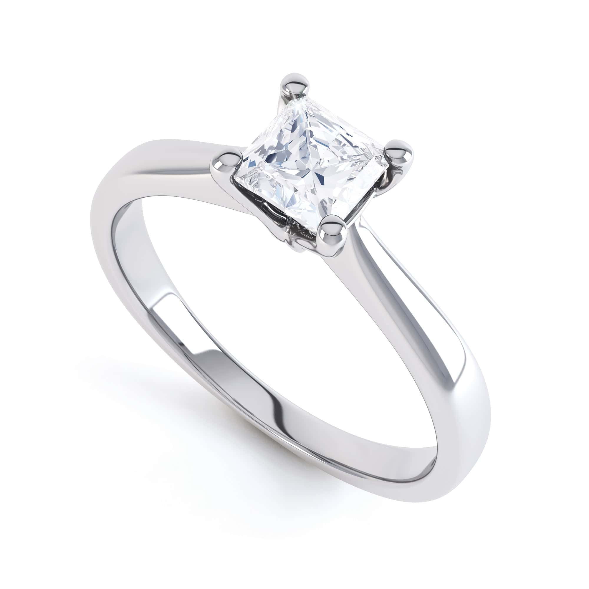 Princess Cut Centre Stone, 4 Claw, Diamond Engagement Ring