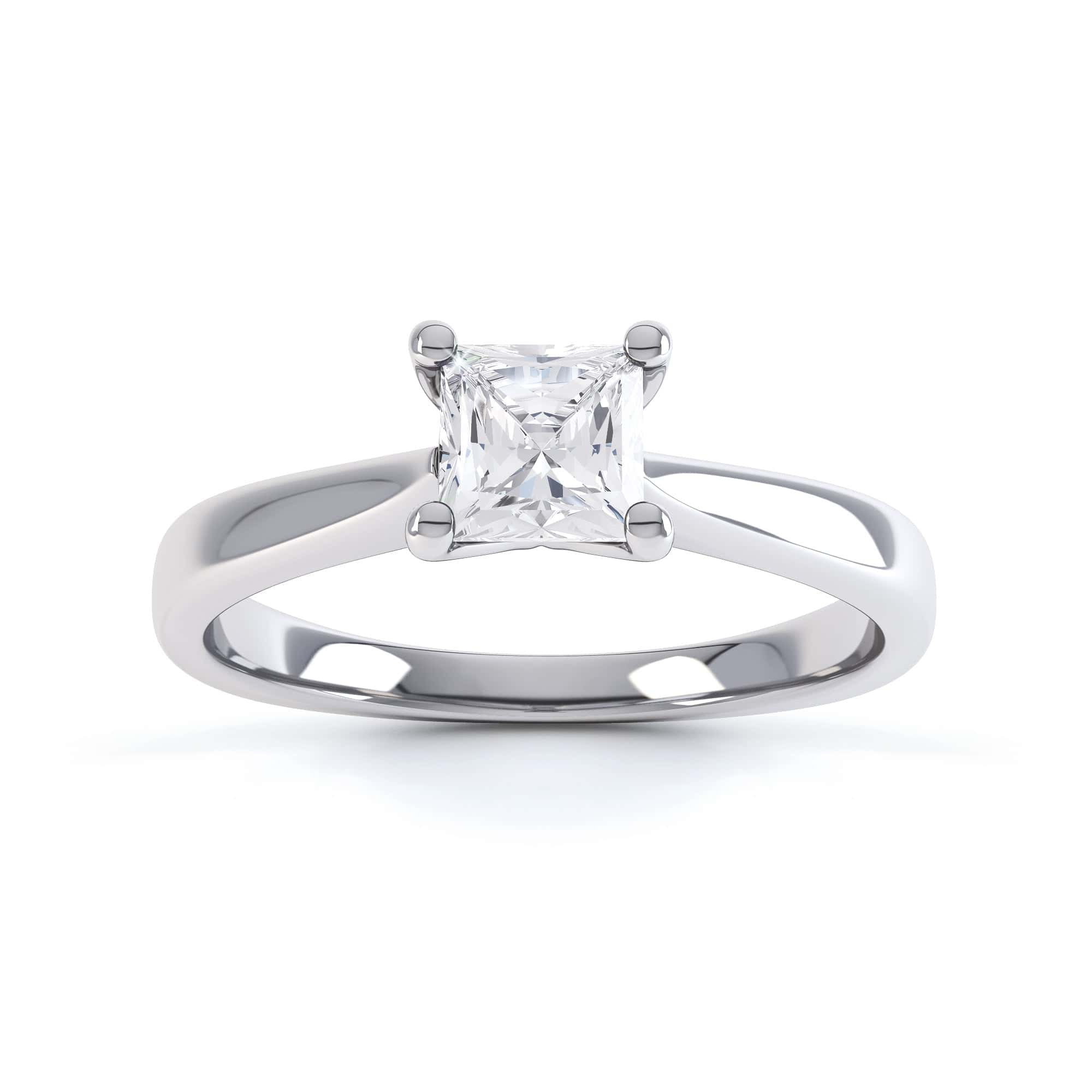 Princess Cut Centre Stone, 4 Claw, Diamond Engagement Ring