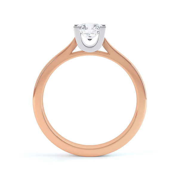 Round Brilliant Cut Centre Stone, Four claw, Tapered Shoulders, Diamond Engagement Ring