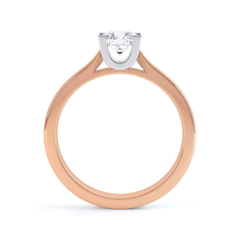 Round Brilliant Cut Centre Stone, Four claw, Tapered Shoulders, Diamond Engagement Ring