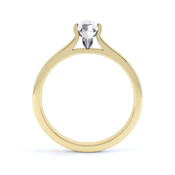 Marquise Cut Centre Stone, Two V claw, Diamond Engagement Ring with split shoulders