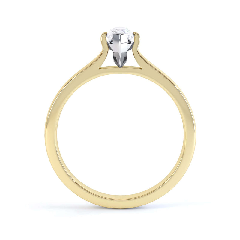 Marquise Cut Centre Stone, Two V claw, Diamond Engagement Ring with split shoulders