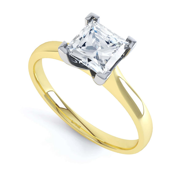 Princess Cut Centre Stone, 4 V claw, Diamond Engagement Ring