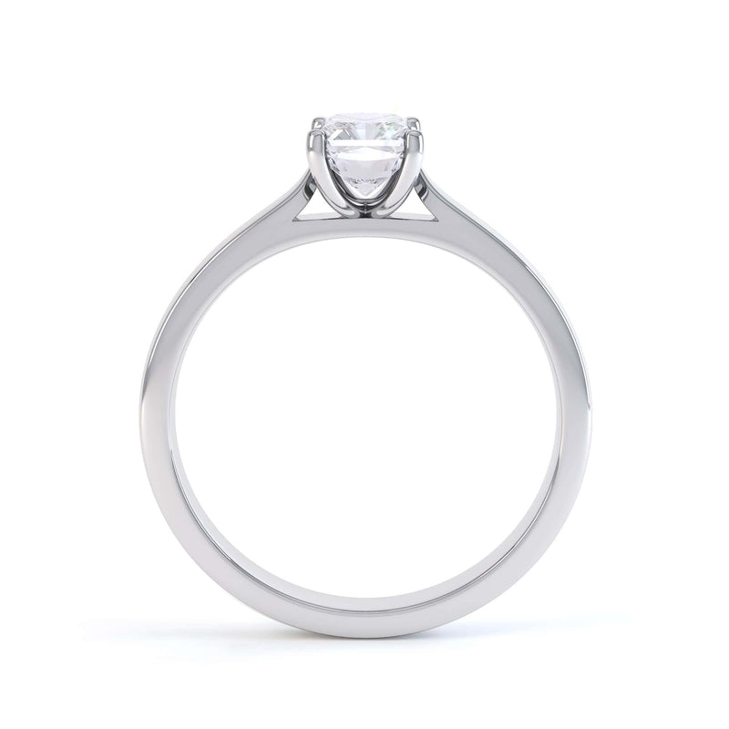 Rectangle Radiant Cut Centre Stone, 4 claw, Diamond Engagement Ring with Knife Edge Shoulders