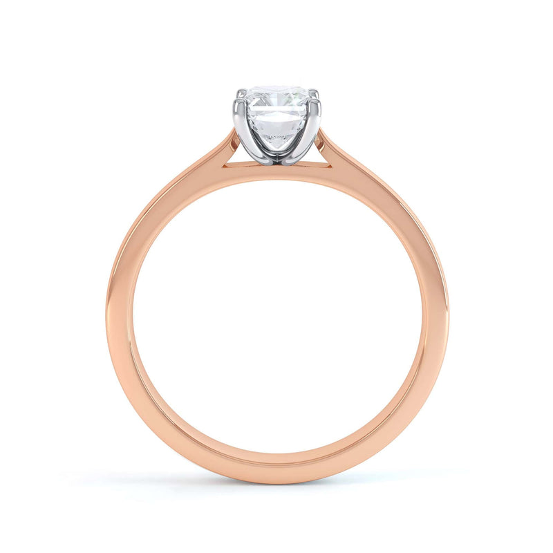 Cushion Cut Centre Stone, 4 claw, Diamond Engagement Ring with Tapered Shoulders