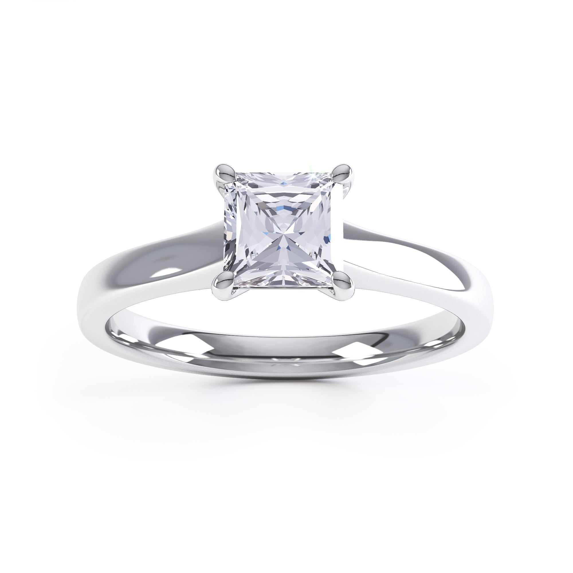 Princess Cut Centre Stone, 4 claw, Diamond Engagement Ring
