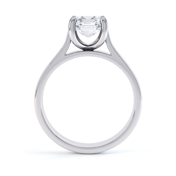 Asscher Cut Centre Stone, 4 claw, Diamond Engagement Ring with Parrallel Shoulders