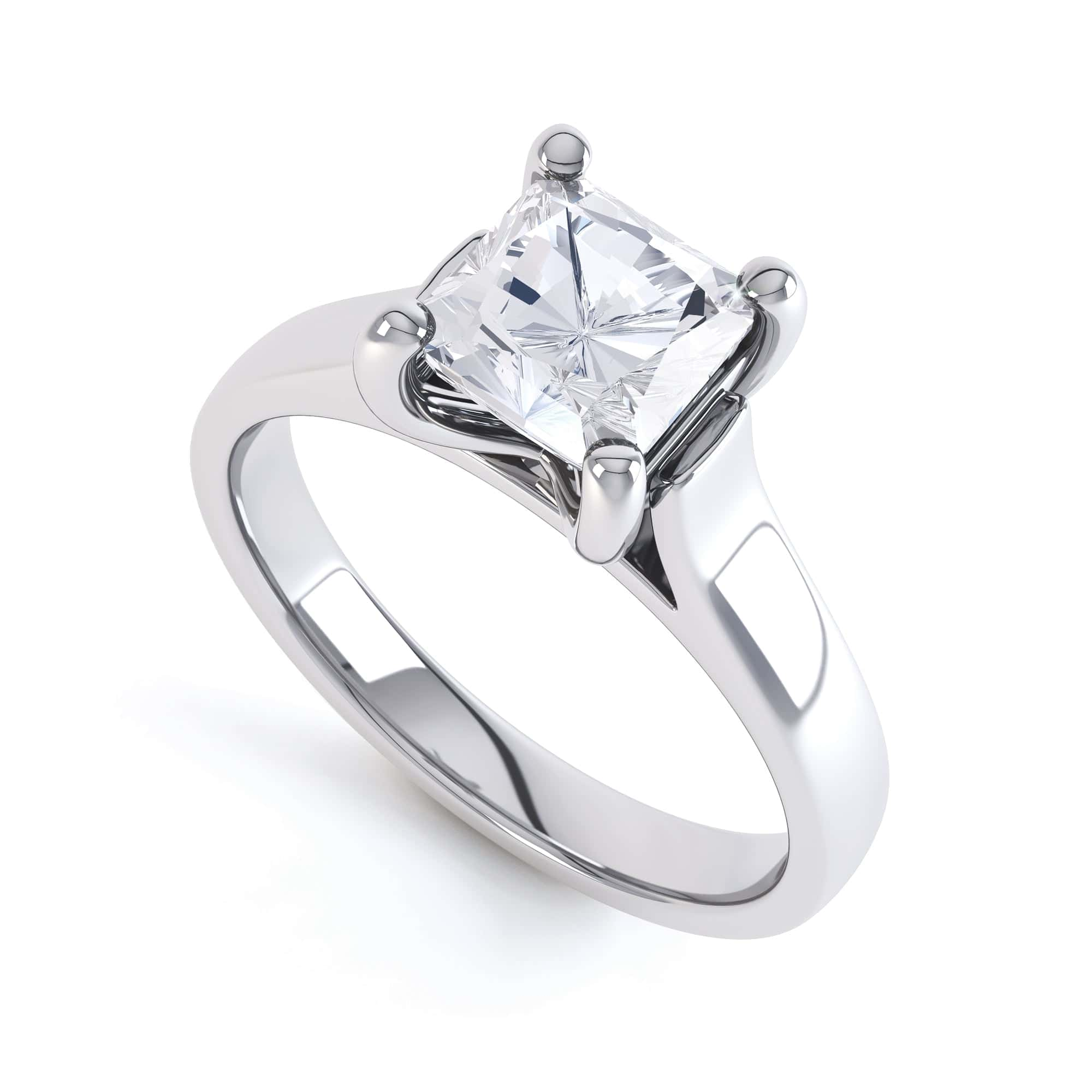 Princess Cut Centre Stone, 4 claw, Diamond Engagement Ring