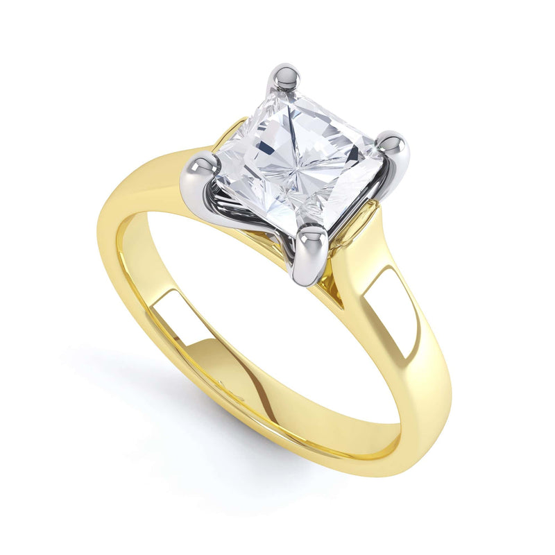 Princess Cut Centre Stone, 4 claw, Diamond Engagement Ring