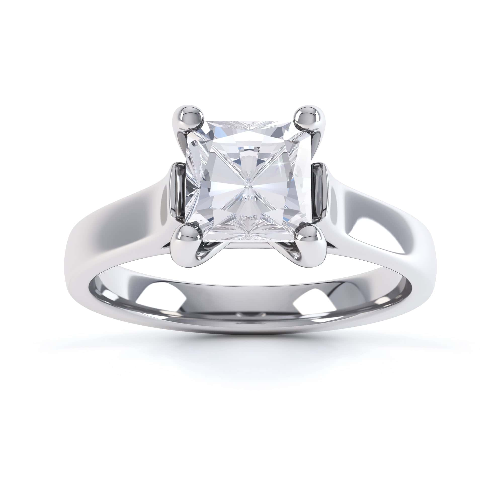 Princess Cut Centre Stone, 4 claw, Diamond Engagement Ring