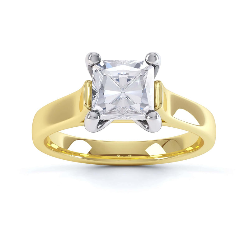 Princess Cut Centre Stone, 4 claw, Diamond Engagement Ring