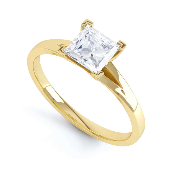 Princess Cut Centre Stone, 4 V claw, Diamond Engagement Ring