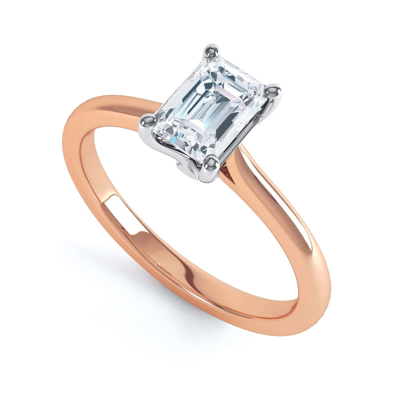 Emerald Cut Diamond Solitaire Engagement Ring