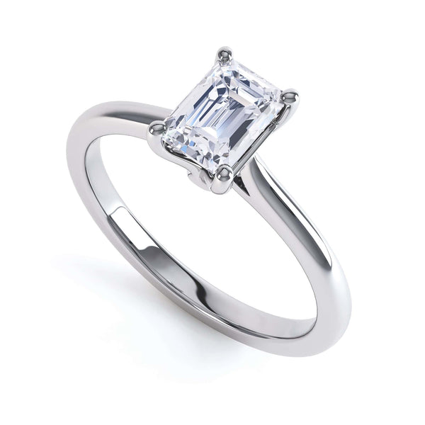 Emerald Cut Diamond Solitaire Engagement Ring