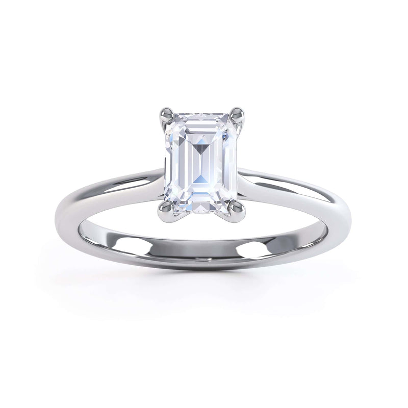 Emerald Cut Diamond Solitaire Engagement Ring