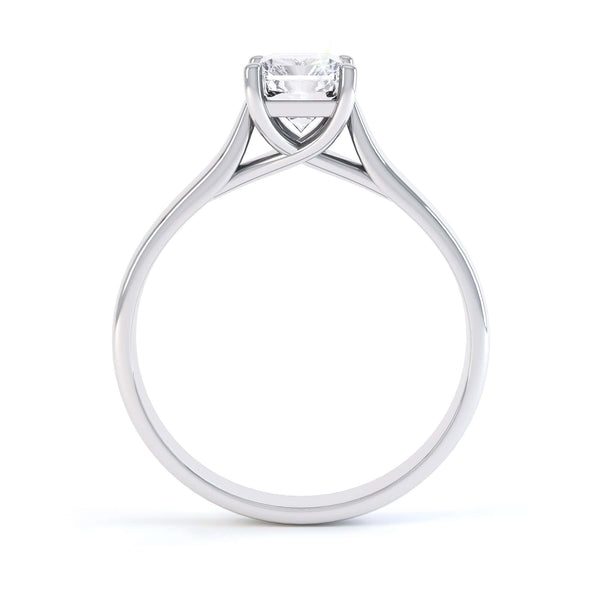 Radiant Cut Centre Stone, 4 claw, Diamond Engagement Ring with Parrallel Shoulders