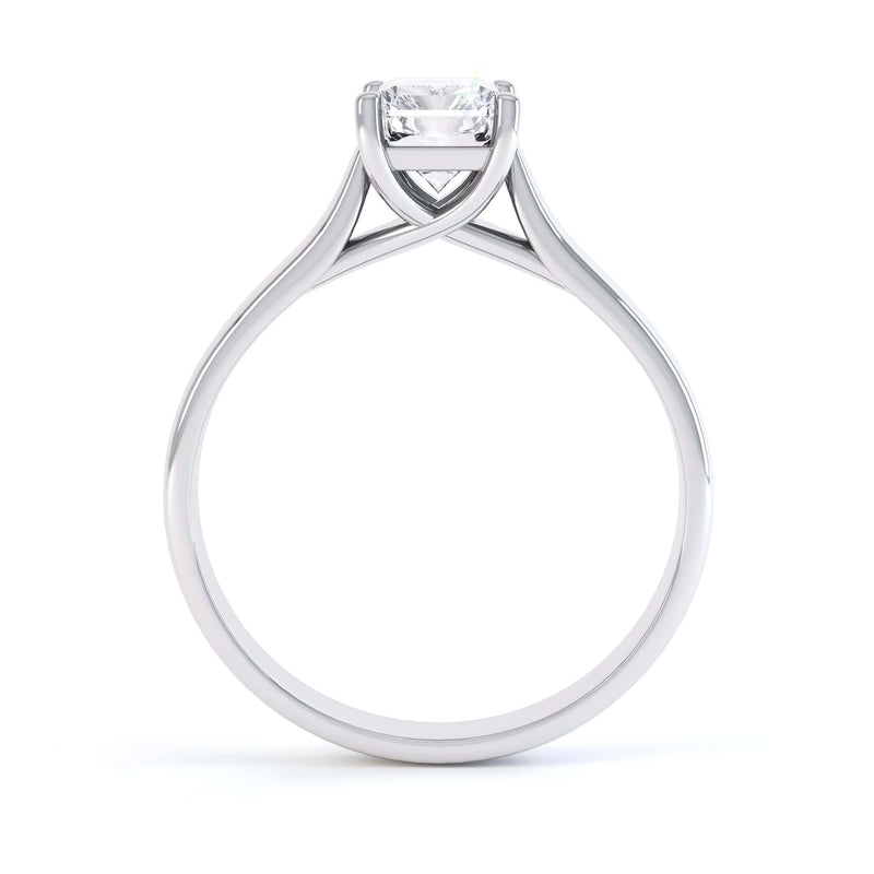 Radiant Cut Centre Stone, 4 claw, Diamond Engagement Ring with Parrallel Shoulders