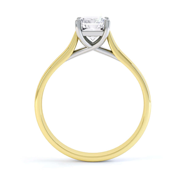 Radiant Cut Centre Stone, 4 claw, Diamond Engagement Ring with Parrallel Shoulders