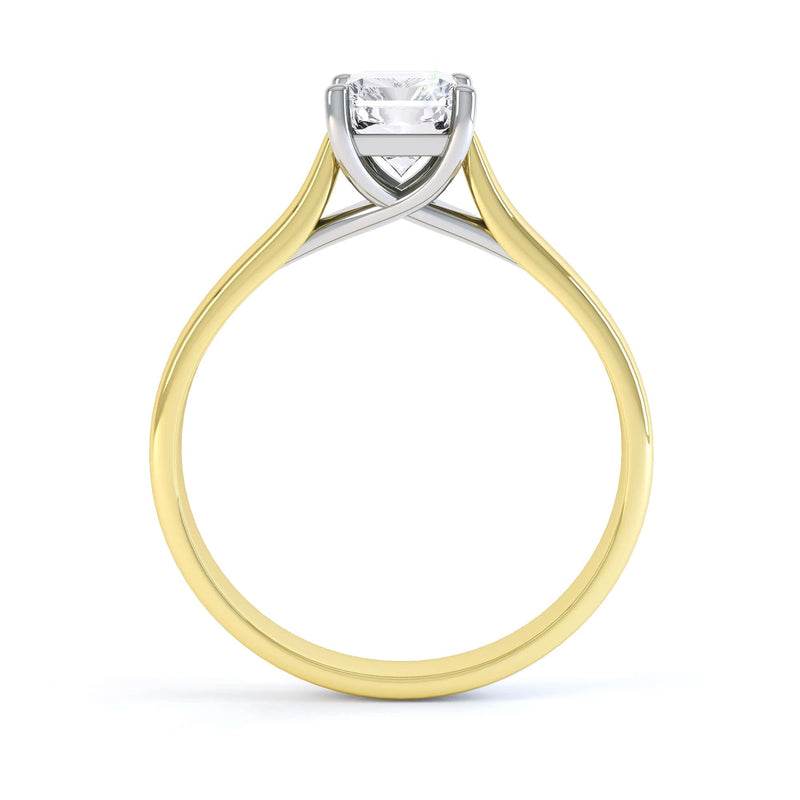 Radiant Cut Centre Stone, 4 claw, Diamond Engagement Ring with Parrallel Shoulders