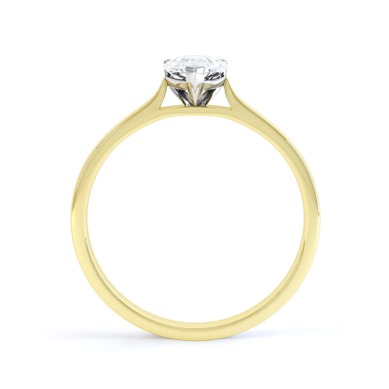 Diamond Solitaire Engagement Ring with Pear Shape Diamond and tapered point shoulders