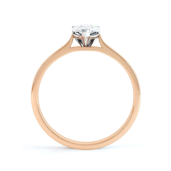 Diamond Solitaire Engagement Ring with Pear Shape Diamond and tapered point shoulders