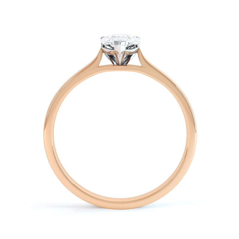 Diamond Solitaire Engagement Ring with Pear Shape Diamond and tapered point shoulders