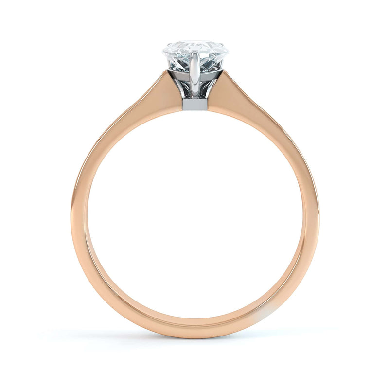Diamond Engagement Ring- Pear Shaped, three claws Solitaire With Channel set