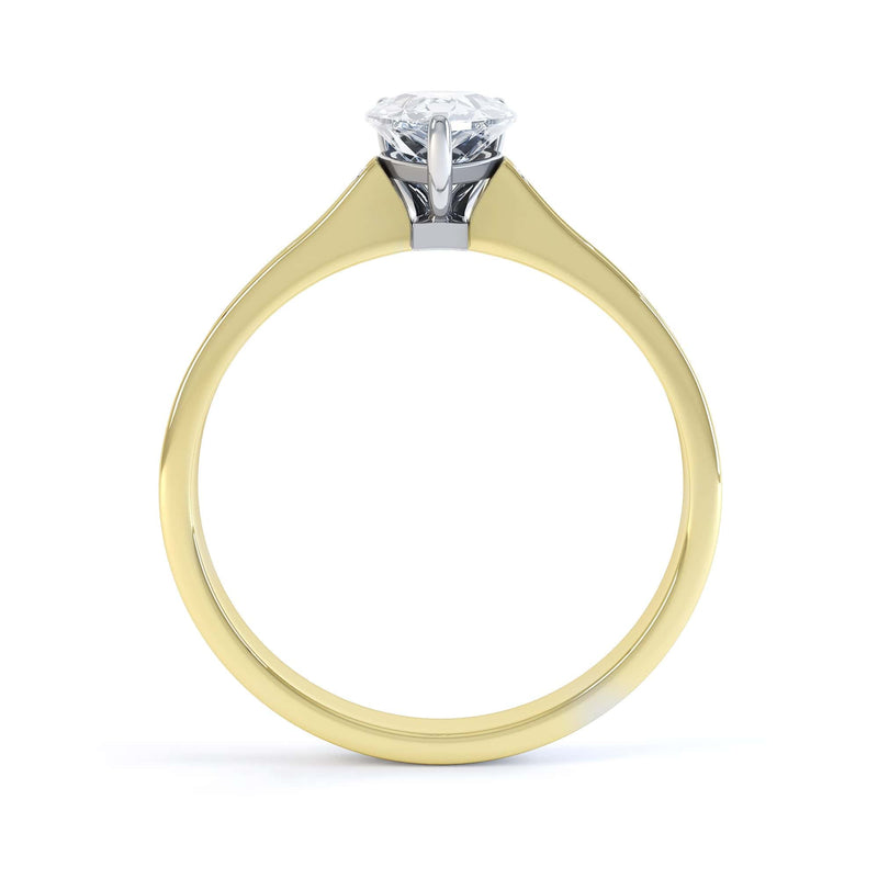 Diamond Engagement Ring- Pear Shaped, three claws Solitaire With Channel set