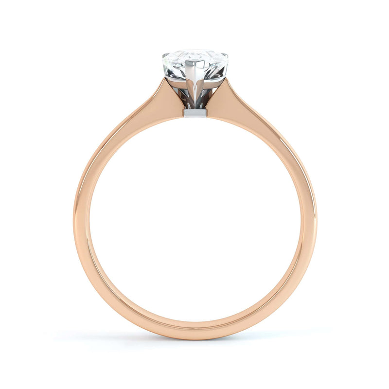 Diamond Solitaire Engagement Ring with a Pear Shape Diamond with a Knife Edge shoulders