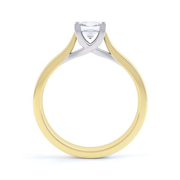 Princess Cut Centre Stone, 4 V claw, Diamond Engagement Ring