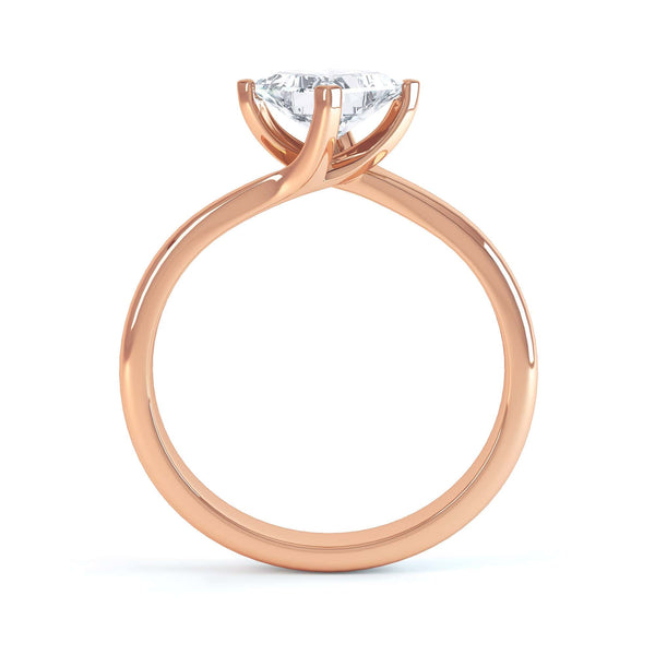 Princess Cut Centre Stone, Four Claw Twist, Diamond Engagement Ring