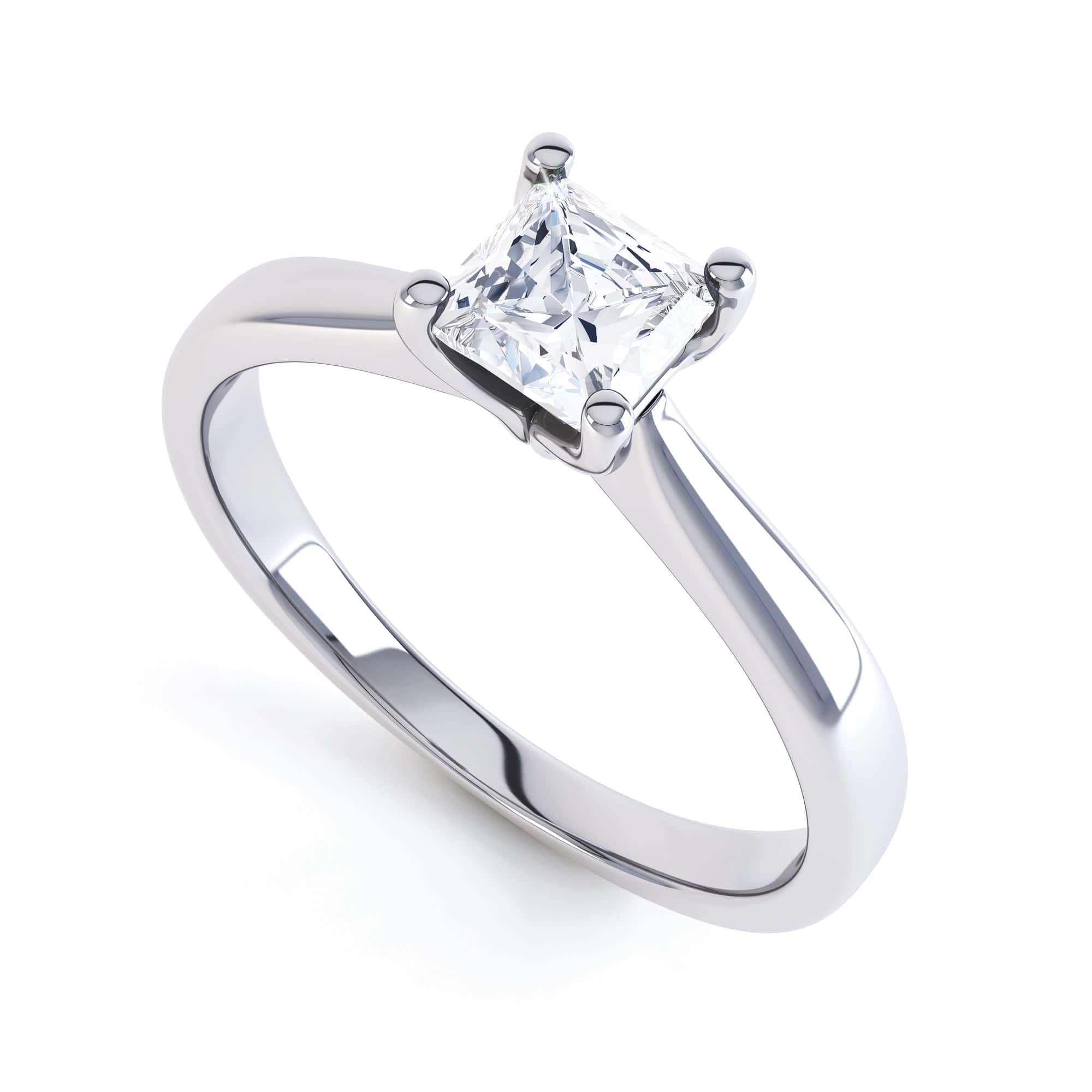 Princess Cut Centre Stone, 4 claw, Diamond Engagement Ring