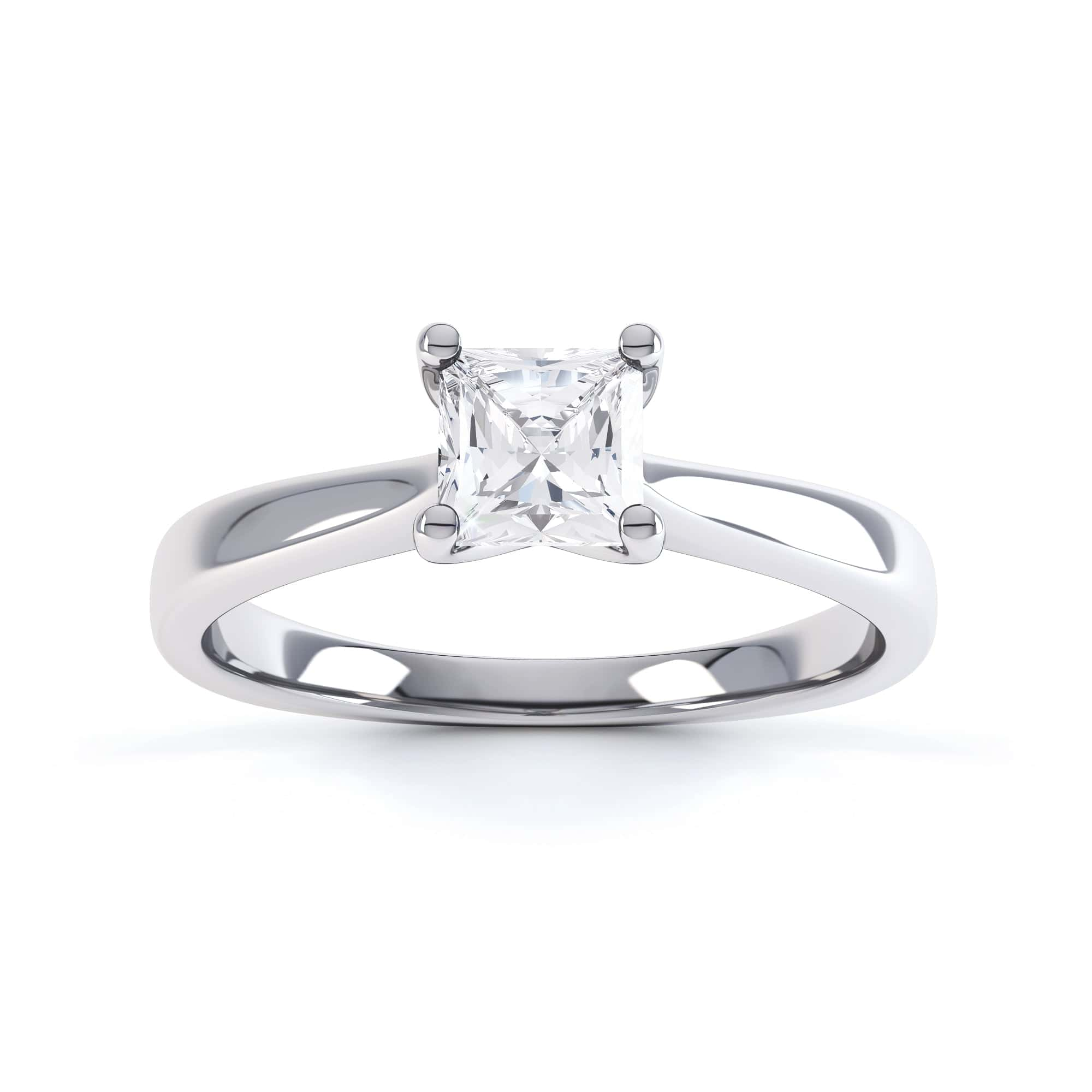 Princess Cut Centre Stone, 4 claw, Diamond Engagement Ring