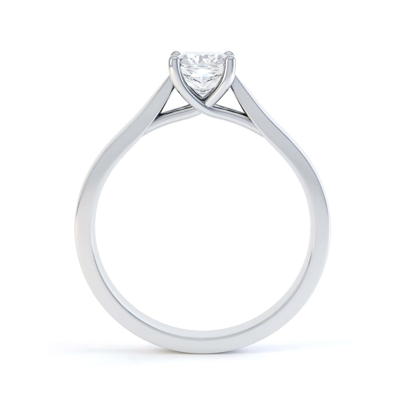 Radiant Cut Centre Stone, 4 claw, Diamond Engagement Ring with Tapered Shoulders
