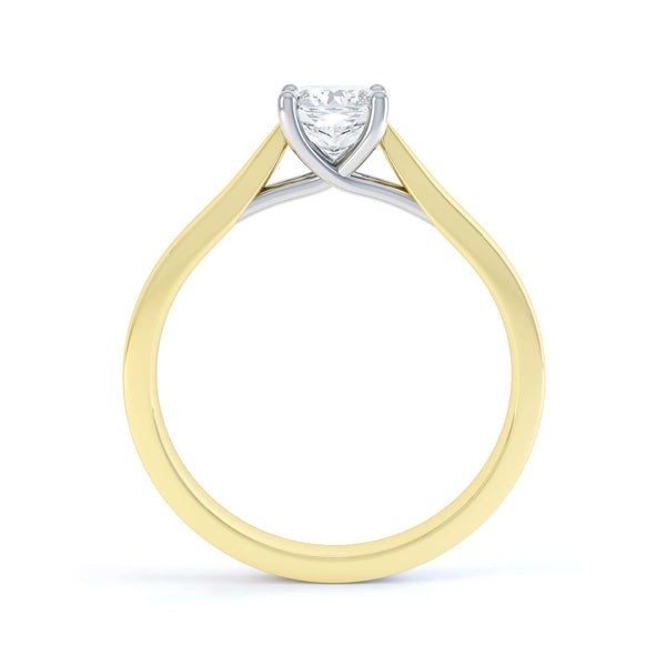 Radiant Cut Centre Stone, 4 claw, Diamond Engagement Ring with Tapered Shoulders