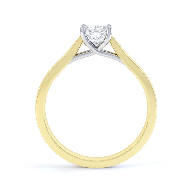 Radiant Cut Centre Stone, 4 claw, Diamond Engagement Ring with Tapered Shoulders