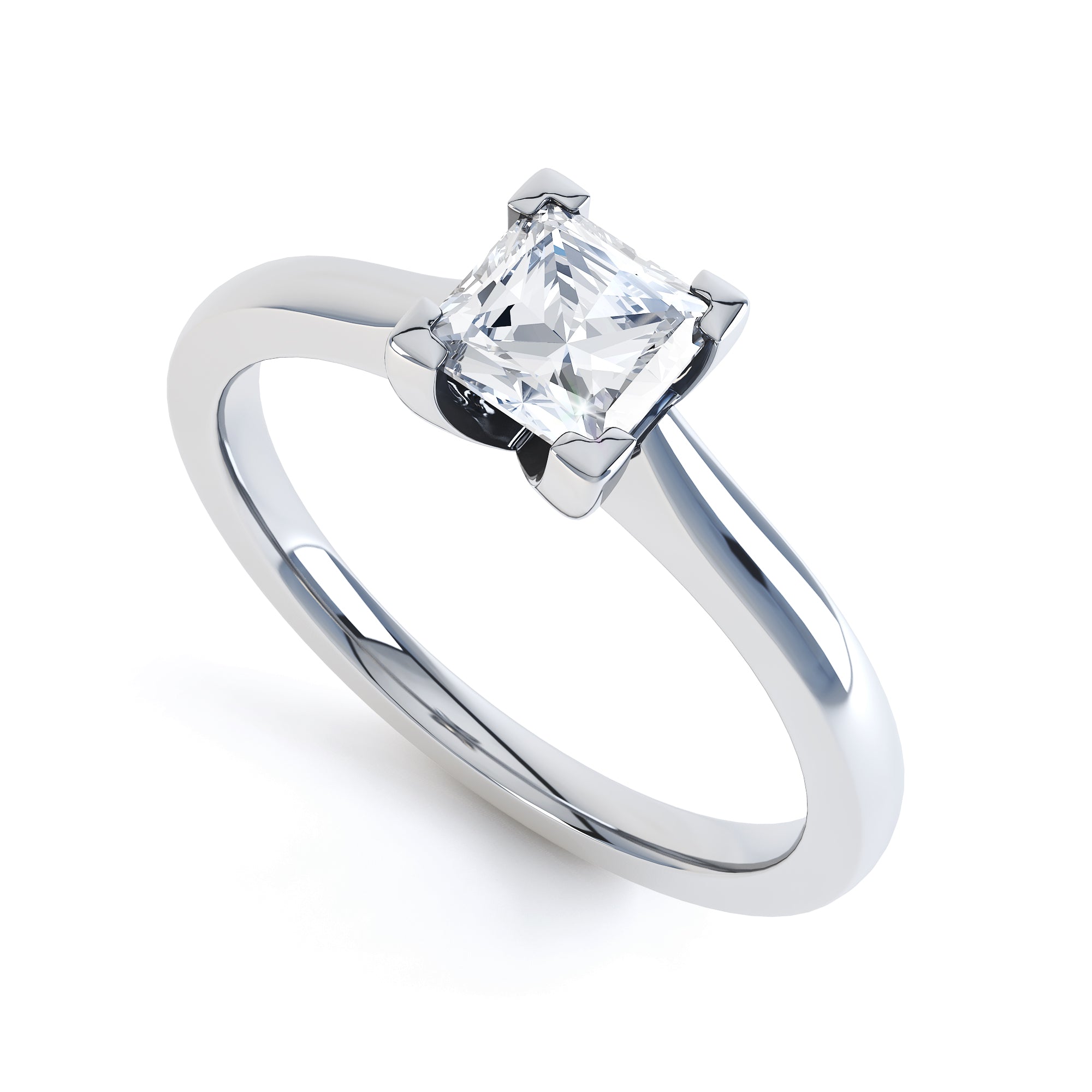 Princess Cut Centre Stone, 4 Claw, Diamond Engagement Ring