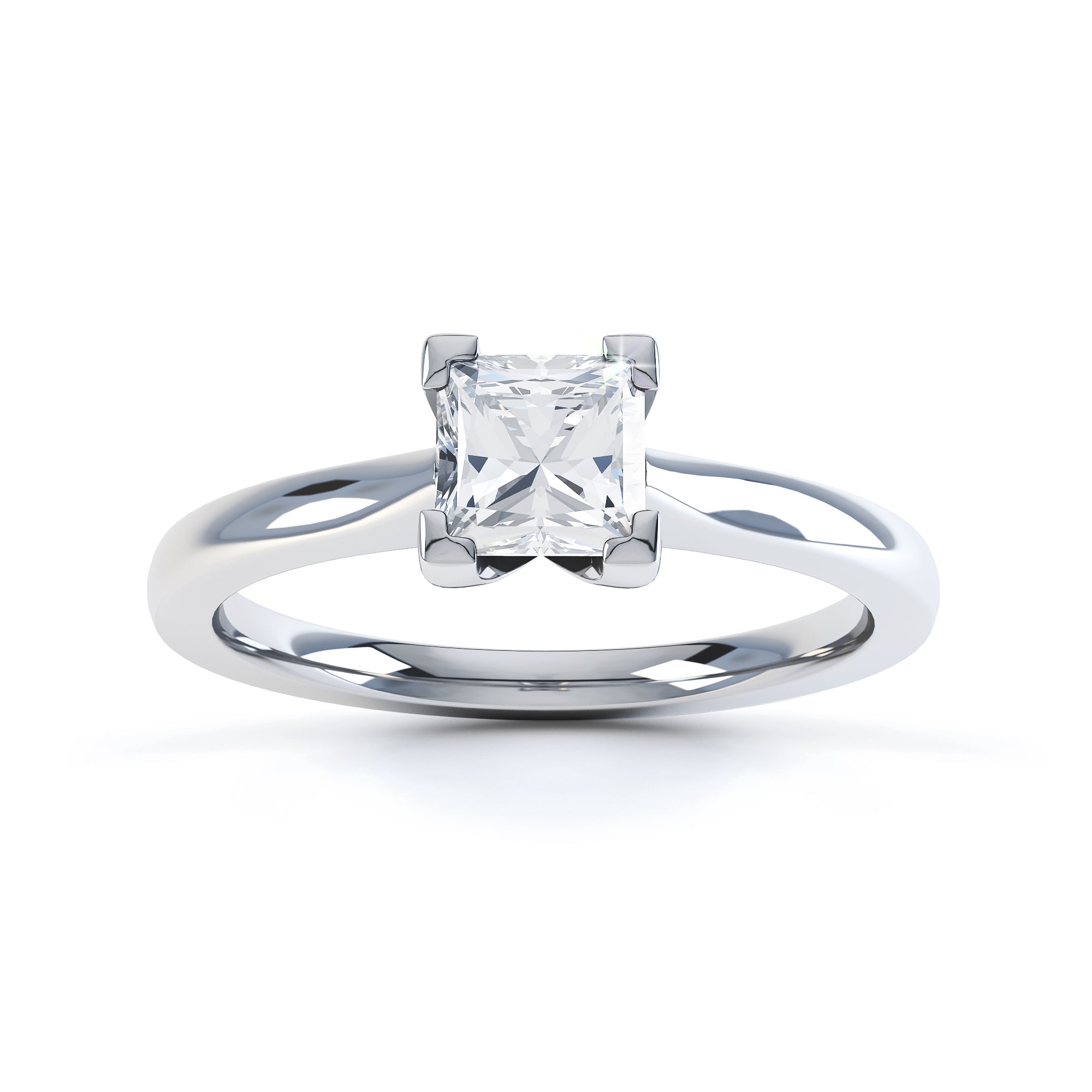 Princess Cut Centre Stone, 4 Claw, Diamond Engagement Ring