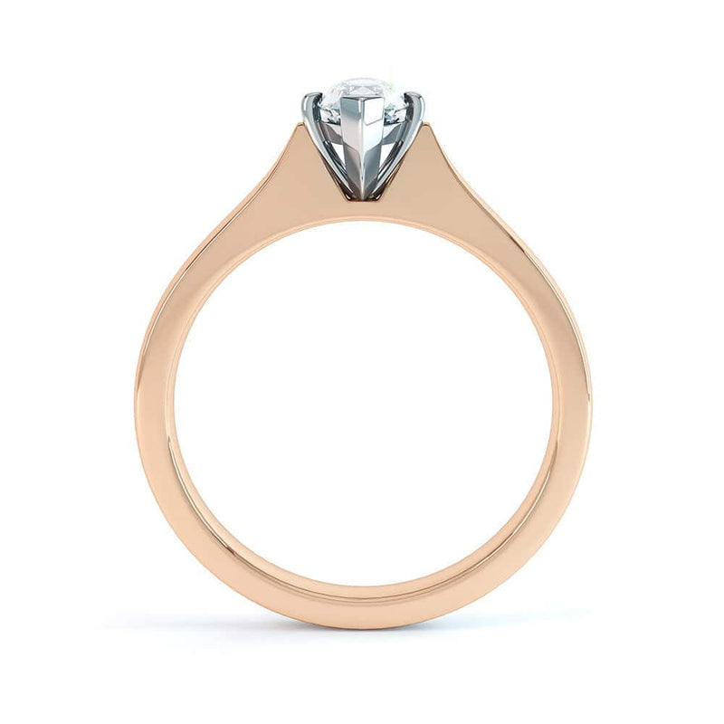 Marquise Cut Centre Stone, Two V claw, Diamond Engagement Ring with Knife Edge Shoulders