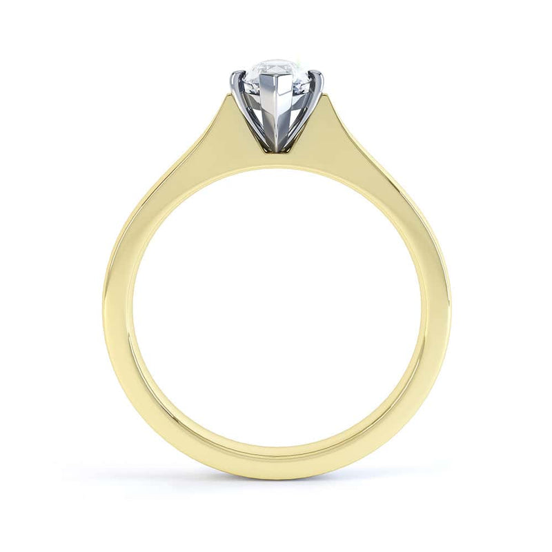 Marquise Cut Centre Stone, Two V claw, Diamond Engagement Ring with Knife Edge Shoulders