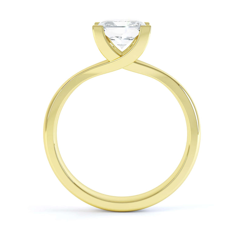 Princess Cut Centre Stone, Four V Claw, Parallel Shoulders, Diamond Engagement Ring