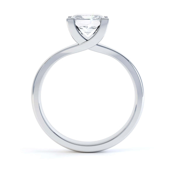 Princess Cut Centre Stone, Four V Claw, Parallel Shoulders, Diamond Engagement Ring