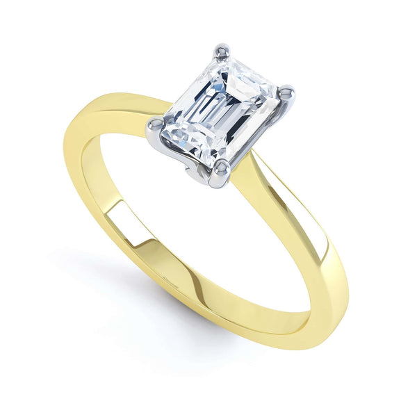 Emerald Cut Diamond Solitaire Engagement Ring