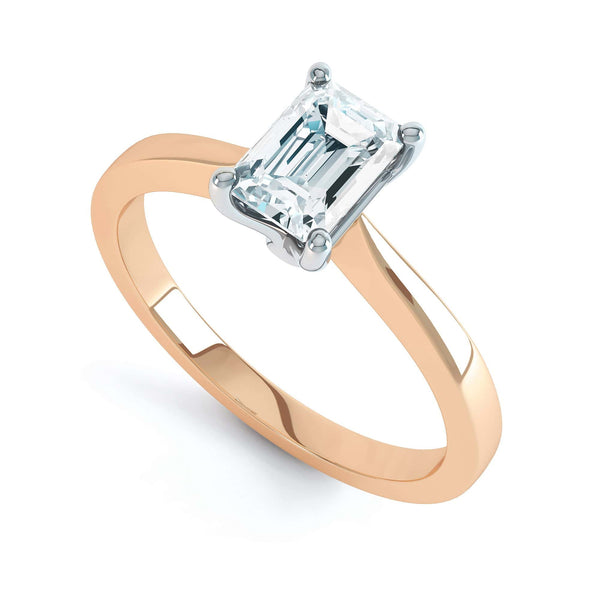Emerald Cut Diamond Solitaire Engagement Ring