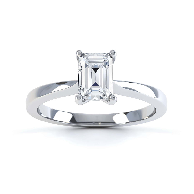 Emerald Cut Diamond Solitaire Engagement Ring