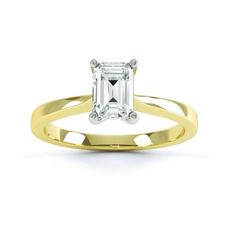 Emerald Cut Diamond Solitaire Engagement Ring