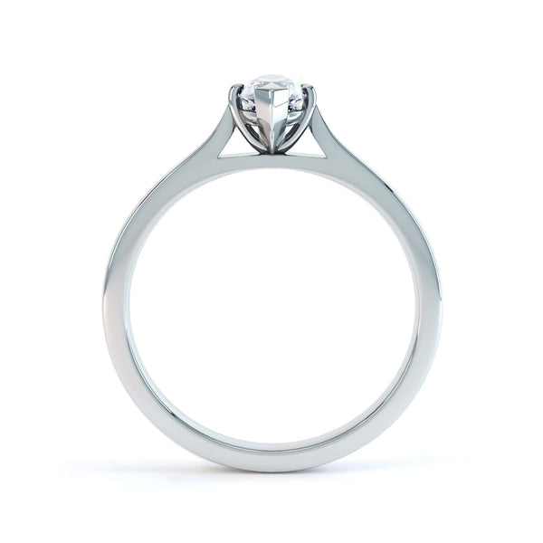 Marquise Cut Centre Stone, Two V claw, Diamond Engagement Ring with Knife Edge Splite Shoulders